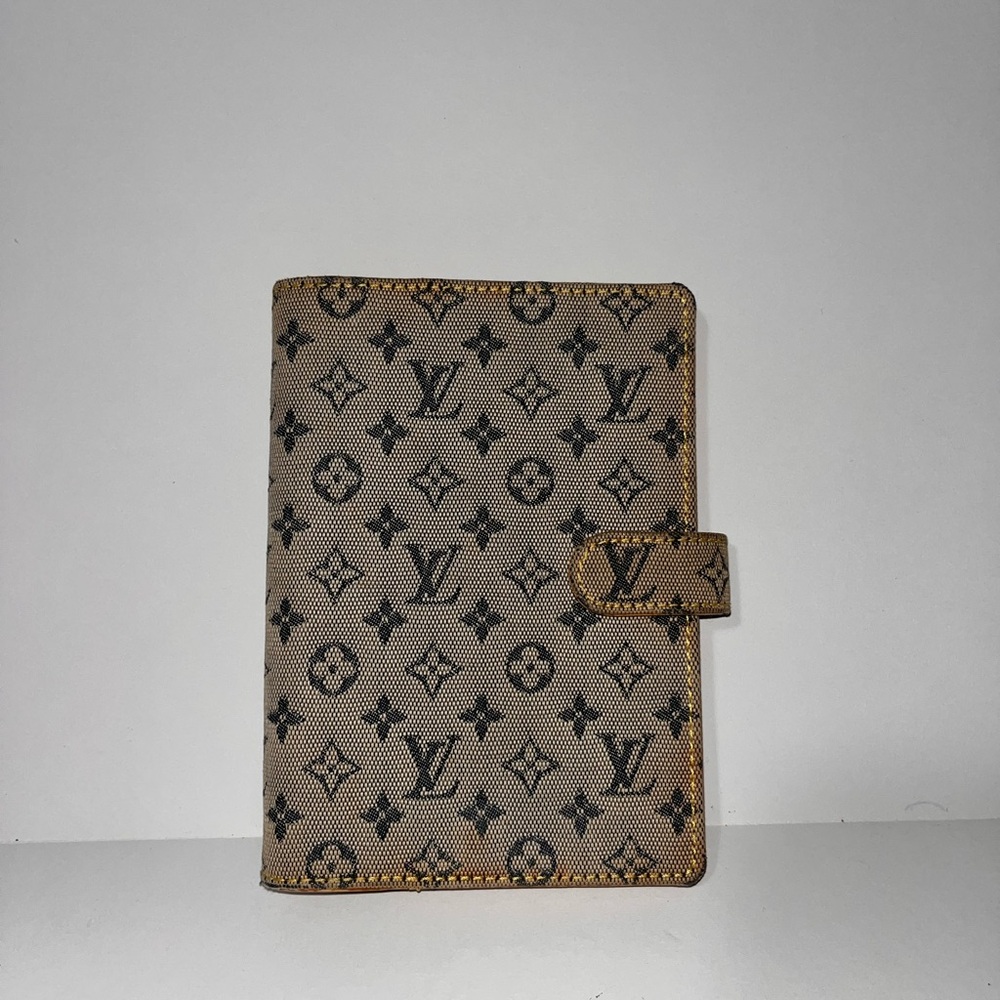 Louis Vuitton Tan and navy Blue Monogram agenda